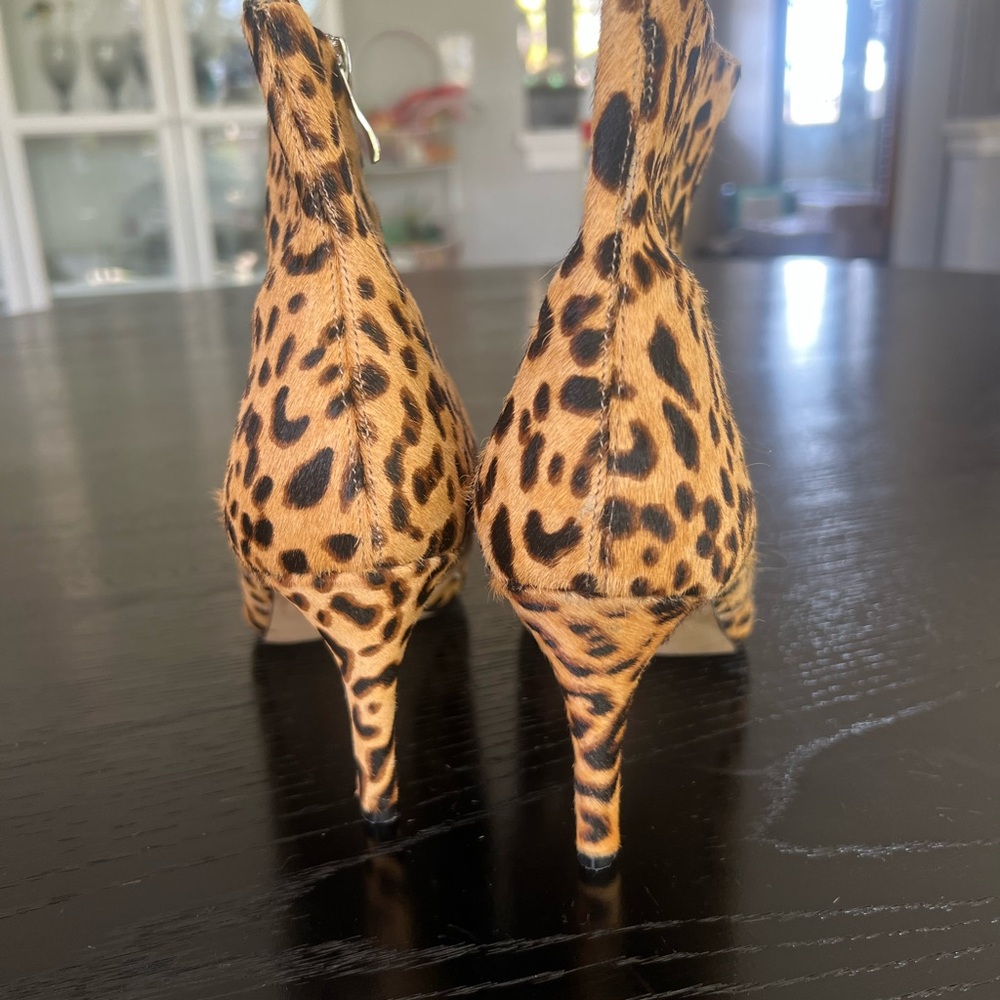 Halogen Leopard Print Pointed Toe Ankle Boots - C… - image 4